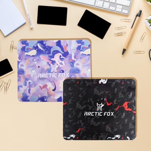 Arctic Fox Mouse pad for All Mouse sensors | Non-Slip Rubber Base|3 mm Thickness for Desktop, Laptop Gaming Professionals (Blotch & Trawi) (Small, Pack of 2) - Image 5