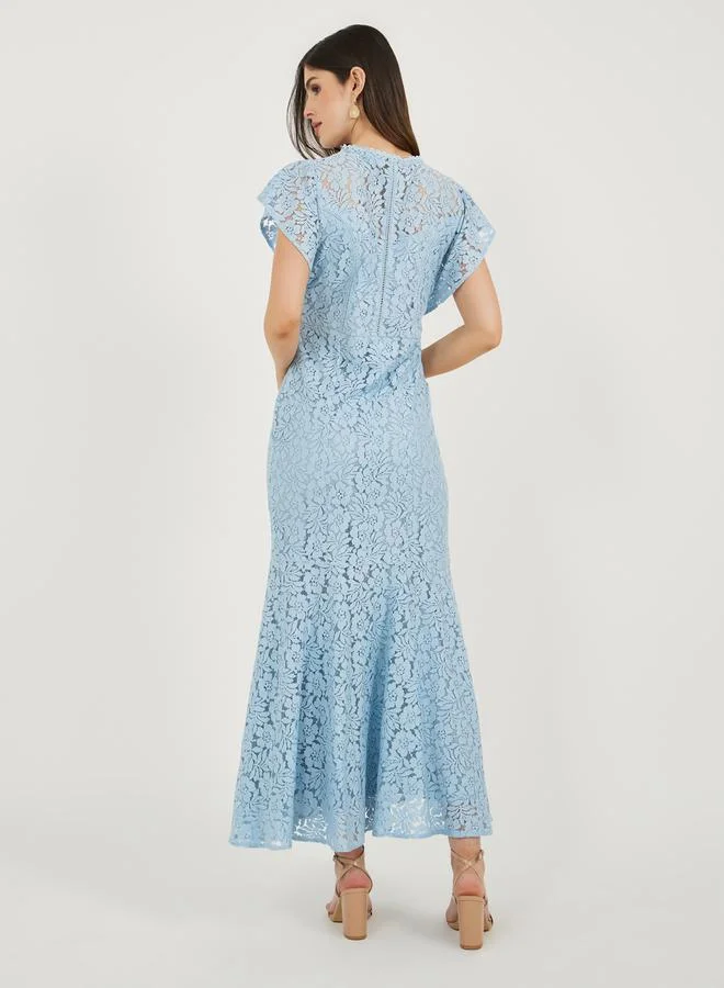 ستايلي Lace Flounce Midi Dress