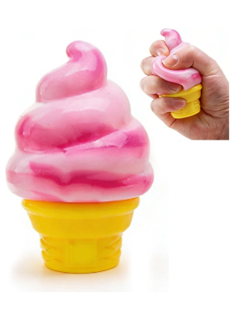 Needoh Schylling Needoh Ice Cream Cone - Sensory Squeeze Toy (Pink) - Image 1