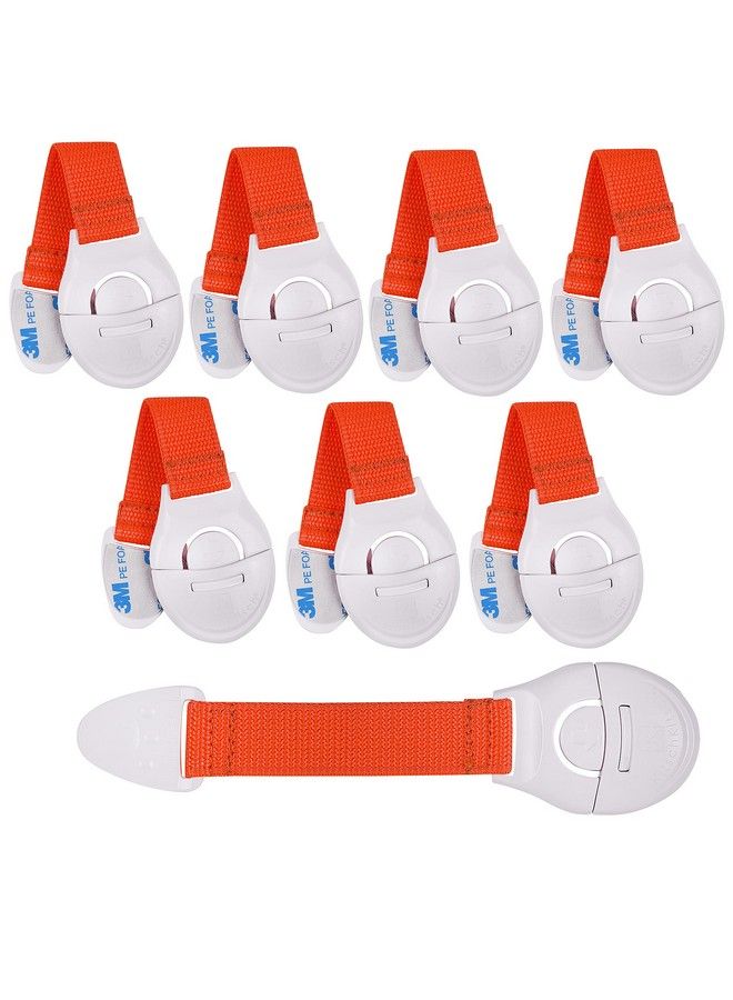 KitschKitsch 8 قطع أقفال أمان للأطفال لحماية الرضع والخزانات والأدراج (برتقالي) - Image 1