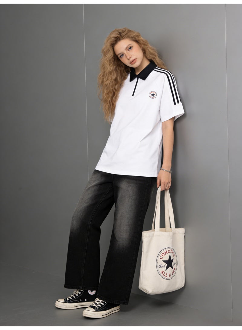 كونفرس CONVERSE الكلاسيكية سحب البولو تصميم الشعور أكاديمية الرياح القمصان القصيرة - Image 5
