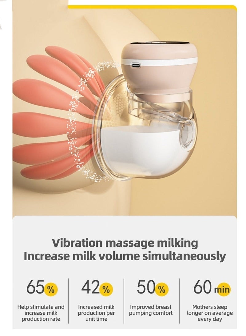 MIXDE Electric Wearable Hands-Free Breast Pump with 30 PCS Breastmilk Storage Bags, Low Noise & Painless, LCD Display, 3 Modes & 9 Levels - Image 3