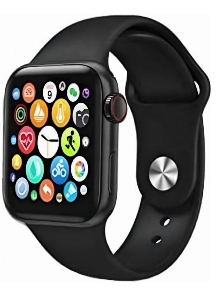Full Touch Call Smart Bluetooth Watch with Replaceable Strap Black - Image 1