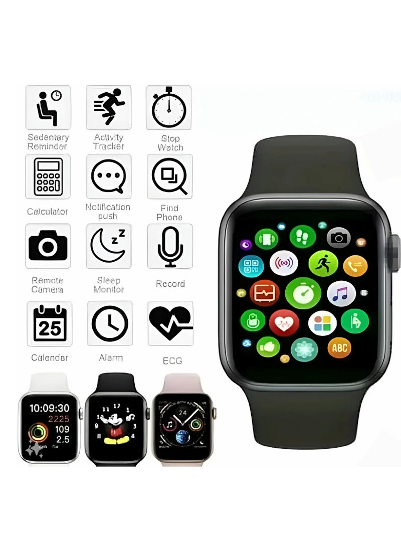 Full Touch Call Smart Bluetooth Watch with Replaceable Strap Black - Image 2