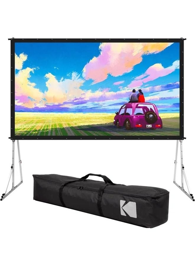Taimi 250 inch Portable Fast Fold Outdoor Projector Screen with Stand, Indoor and Outdoor Movie Screen - Image 4