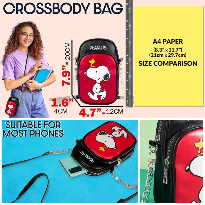 Get Trend Peanuts Snoopy Crossbody Phone Bag for Girls Small Shoulder Bag Mini Cell Purse with Adjustable Strap for School Cute Stuff Gifts for Girls (Multi Peanuts) - Image 3