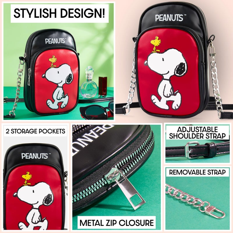 Get Trend Peanuts Snoopy Crossbody Phone Bag for Girls Small Shoulder Bag Mini Cell Purse with Adjustable Strap for School Cute Stuff Gifts for Girls (Multi Peanuts) - Image 4