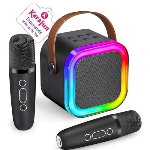 IROO Mini Karaoke Machine for Kids 2026 TOP Toys Birthday Gifts Ideas for Girls Ages 4 5 6 7 8 9 10 12 Years Old Portable MP3 Player with 2 Wireless Mics for Family Home Party - Image 1