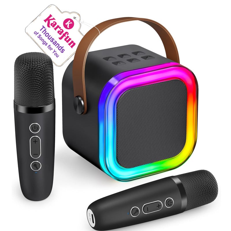 IROO Mini Karaoke Machine for Kids 2026 TOP Toys Birthday Gifts Ideas for Girls Ages 4 5 6 7 8 9 10 12 Years Old Portable MP3 Player with 2 Wireless Mics for Family Home Party - Image 3