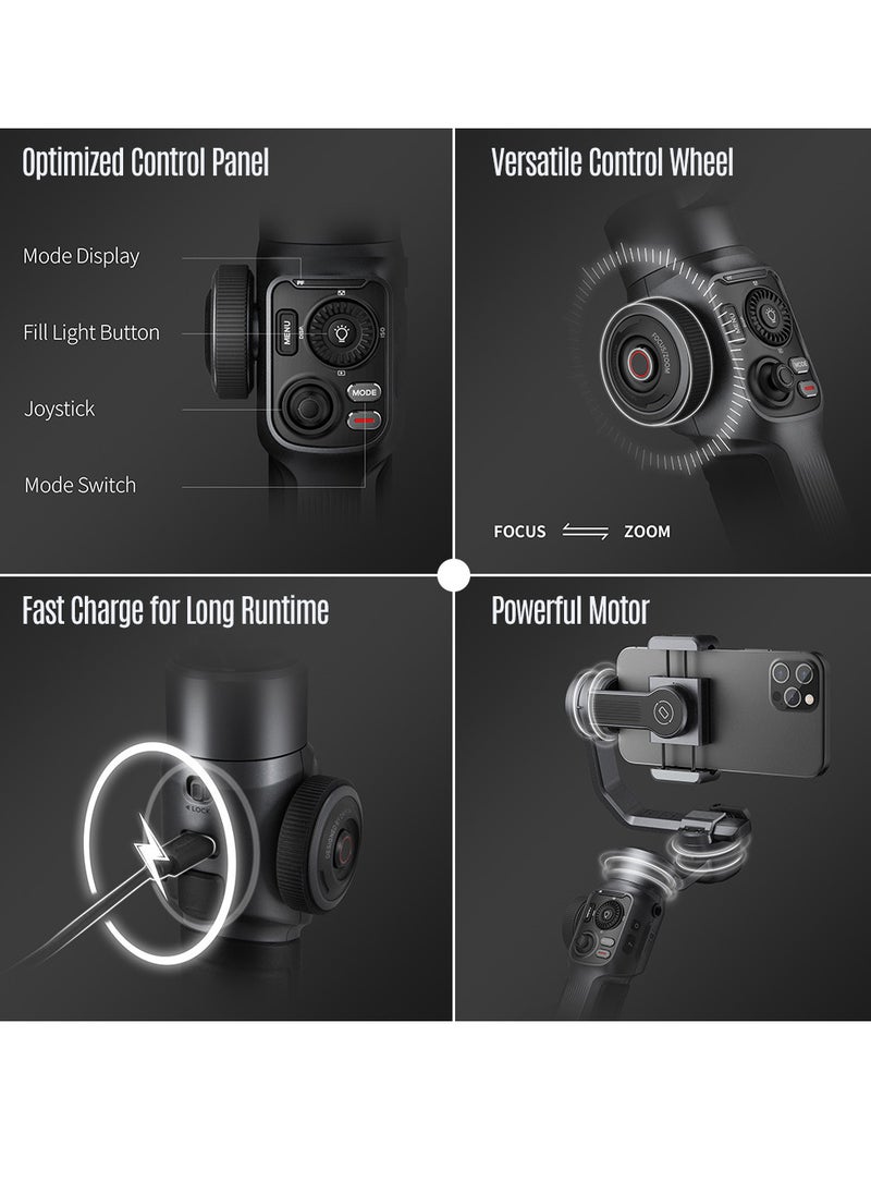 Zhiyun - Smooth 5 Handheld 3-Axis Smartphone Gimbal Stabilizer with Dolly Zoom Smart Tracking Timelapse Gesture Control AI Editing Tripod for Most Smartphones Live Stream Video Recording - Image 1