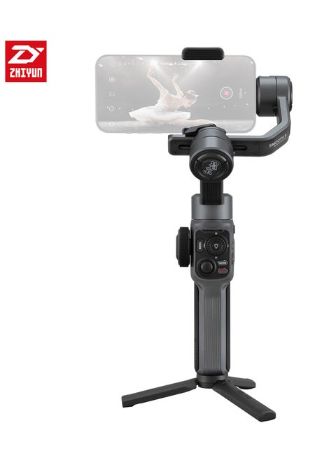 Smooth 5 Handheld 3-Axis Smartphone Gimbal Stabilizer with Dolly Zoom Smart Tracking Timelapse Gesture Control AI Editing Tripod for Most Smartphones Live Stream Video Recording