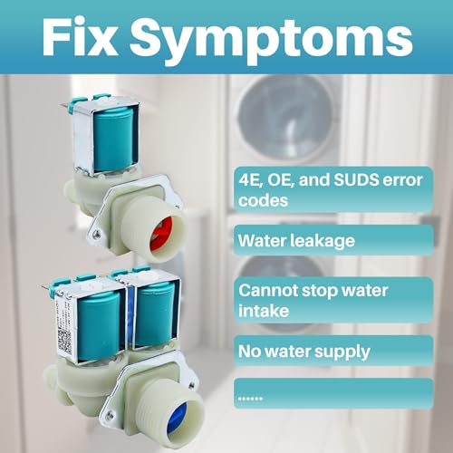 Idelen Washer Water Inlet Valve Fit for samsung kenmore WF42H5000AW WF45B6300AC WF45R6100AW WF45B6300AC/US WF45R6100AC/US WF42H5000AW/A2 WF45R6300AV/US WF42H5200AP/A2 WF42H5200AF/A2 WF42H5200AW/A2 - Image 3