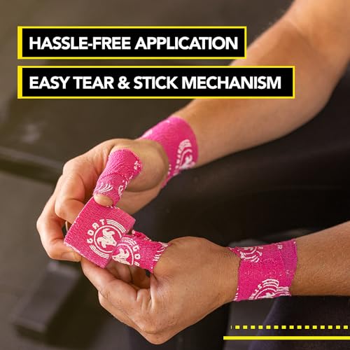 Goat Tape Super Stretchy Thumb Tape - Weightlifting Hook Grip Tape & WOD Tape for Cross Training, Gym Workout Tape, Athletic Finger Wrap - Flexes with Every Move - 15 Feet per Roll (Black 2-Pack) - Image 4