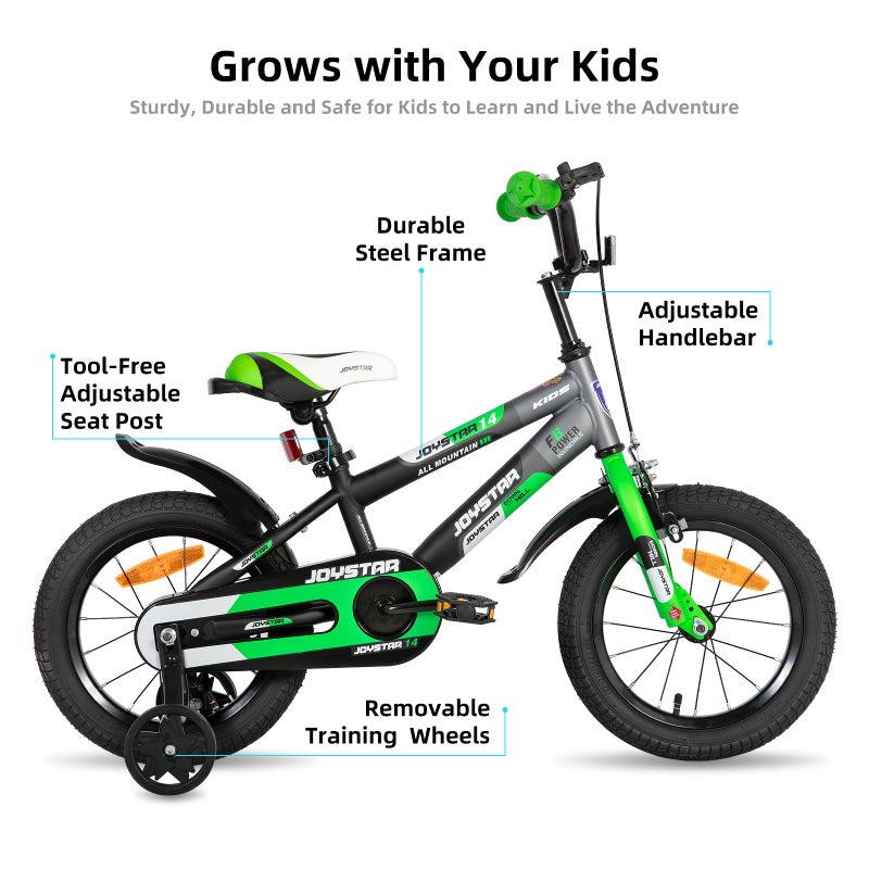 JOYSTAR New Berry 12 Inch Kids Bike for Boys and Girls Ages 3-4 Years Old, Kids Bicycles with Training Wheels & Basket, 12 in Toddler Bike in Green - Image 2