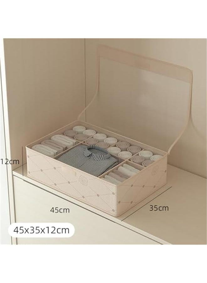 Generic Jeans Storage Box with Dustproof Cover, Closet Organizer for Underwear, Socks & Bras, Visible Drawer Storage, Foldable Washable Basket for Clothing Organizing.  - Image 2