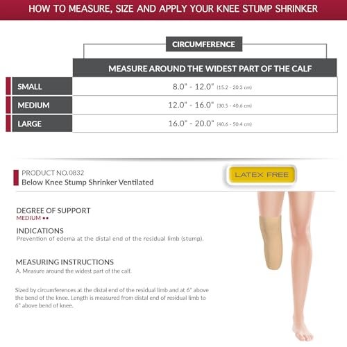 TruformOTC Truform Below Knee BK Stump Shrinker, Limb Compression with Ventilation, Amputee Care, Beige, Large (16-20" Calf) - Image 2
