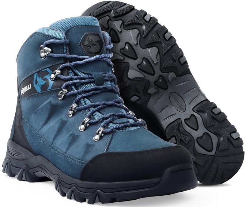 Foxelli Menâ€™s Hiking Boots â€“ Waterproof Breathable & Lightweight Suede Leather Hiking Boots for Men - Image 1
