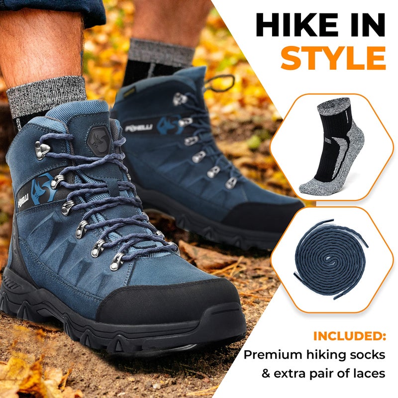 Foxelli Menâ€™s Hiking Boots â€“ Waterproof Breathable & Lightweight Suede Leather Hiking Boots for Men - Image 4