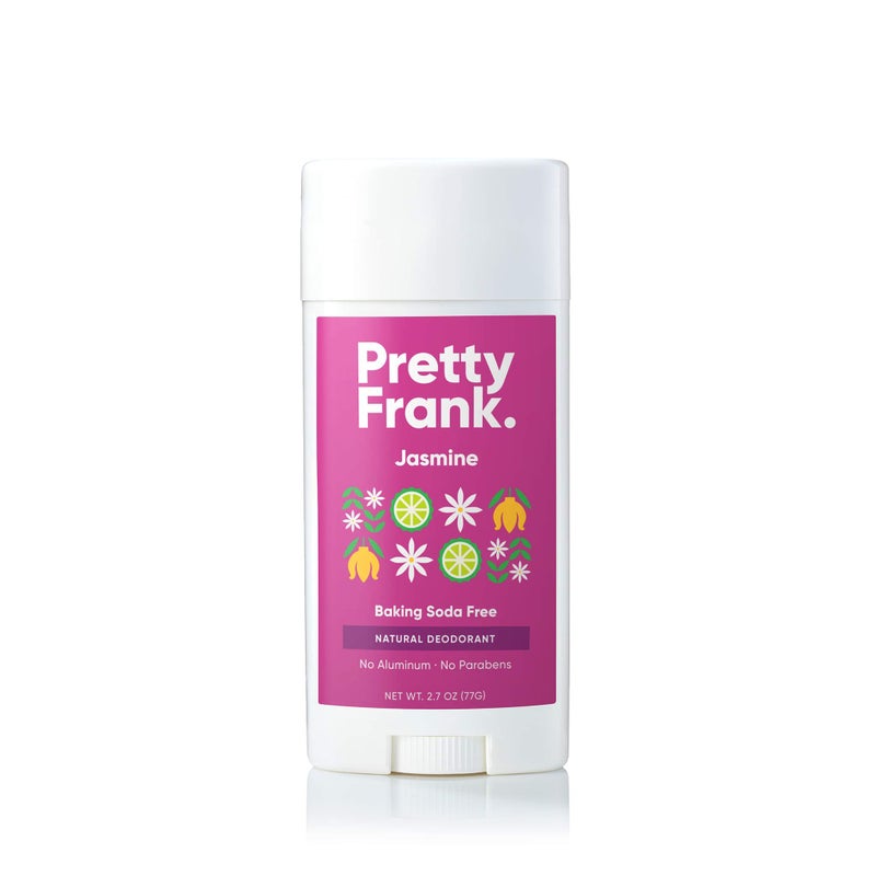 Pretty Frank Natural Aluminum-Free Deodorant Stick, Baking Soda-Free, Jasmine (1-Pack) | Sensitive Skin Friendly, Effective All-Day Odor Control for Women & Men, Organic Ingredients and Essential Oils - Image 1
