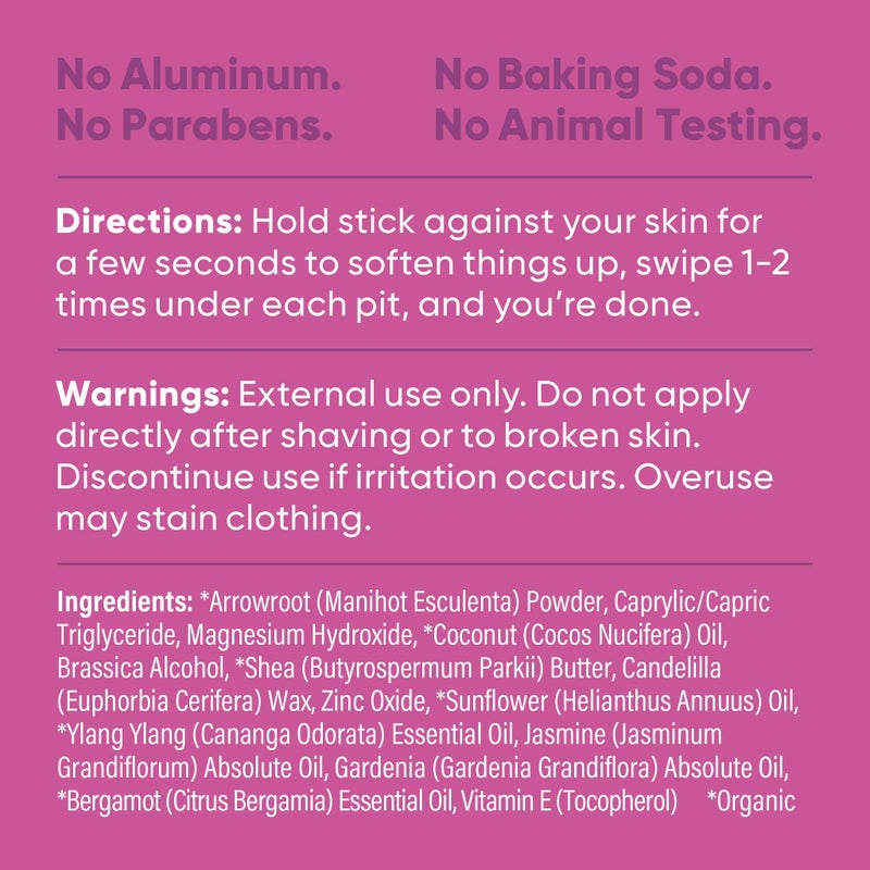 Pretty Frank Natural Aluminum-Free Deodorant Stick, Baking Soda-Free, Jasmine (1-Pack) | Sensitive Skin Friendly, Effective All-Day Odor Control for Women & Men, Organic Ingredients and Essential Oils - Image 3