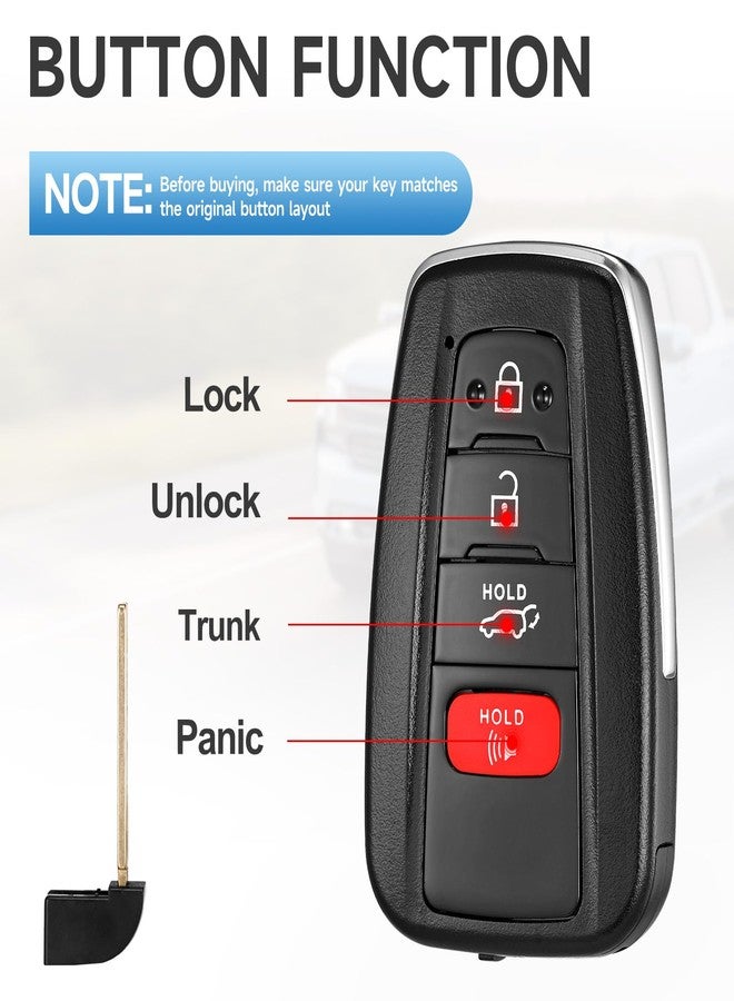 LYFUCESS Smart Key Fob Replacement Fits for Toyota RAV4 Highlande 2019 2020 2021 2022 2023 Proximity Keyless Entry Remote Start Control 314.3 Mhz P/N:8990H-0R030 8990H-0E020 FCC:HYQ14FBC 4 Button - Image 4