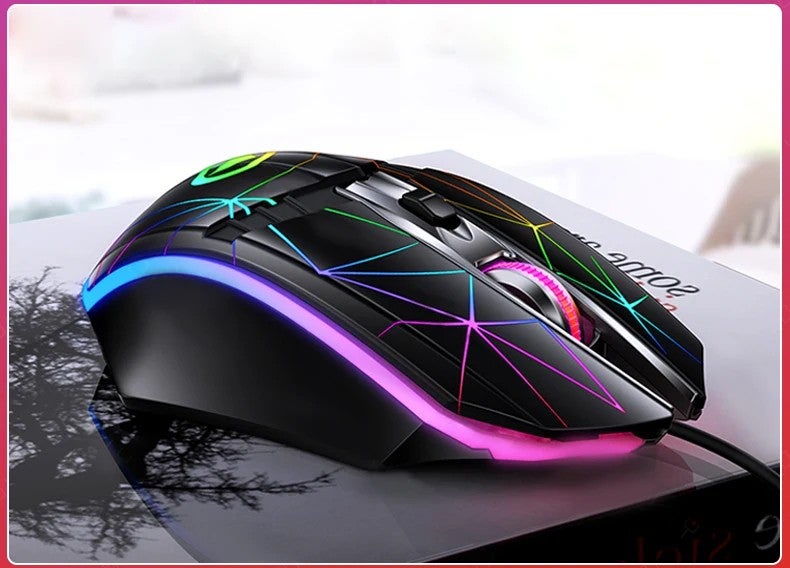 Y&D G11 Ergonomic Wired Gaming Mouse, Colorful LED Computer Mouse, 2400 DPI Metal Mouse for PC Gaming - Image 1