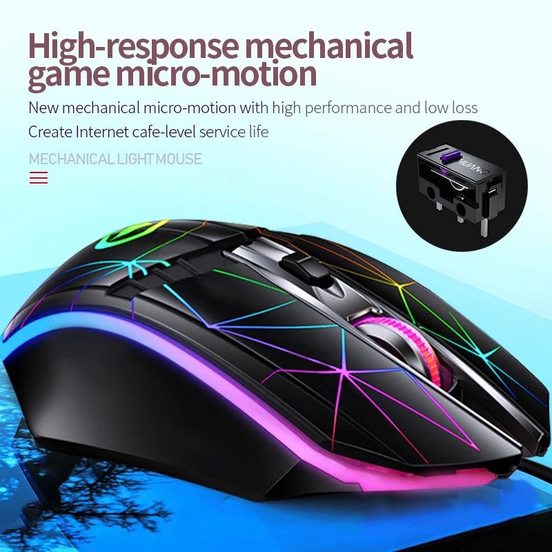 Y&D G11 Ergonomic Wired Gaming Mouse, Colorful LED Computer Mouse, 2400 DPI Metal Mouse for PC Gaming - Image 5