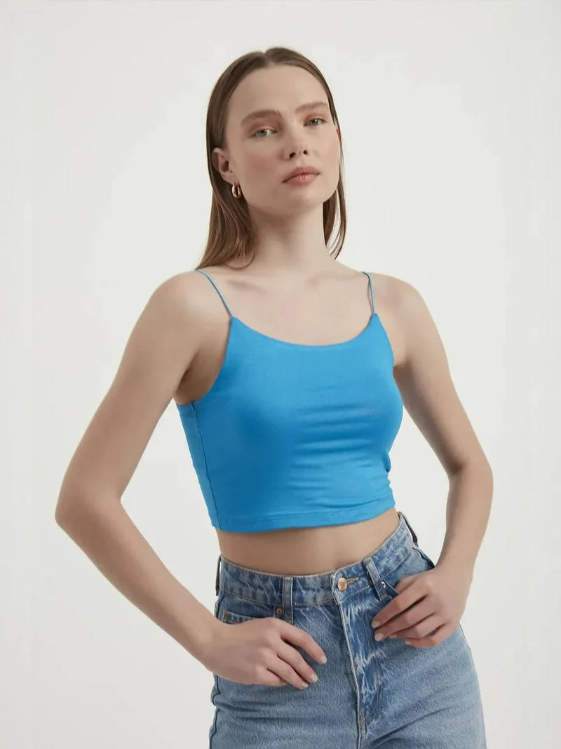 HICCUP Spaghetti Strap Basic Cropped Cami Top
