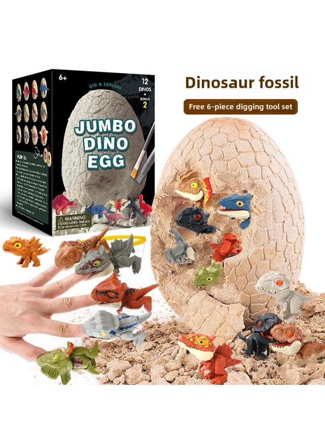 Bite Dinosaur Fossil Archaeological Toy Blind Box Hitting Gem Digging Treasure One Piece Of Hair Children Hitting Gypsum-Color:【mini World Girl Group】 + 4-piece Excavation Tool Set - Image 2
