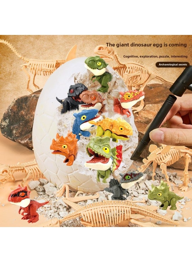Bite Dinosaur Fossil Archaeological Toy Blind Box Hitting Gem Digging Treasure One Piece Of Hair Children Hitting Gypsum-Color:【mini World Girl Group】 + 4-piece Excavation Tool Set - Image 4