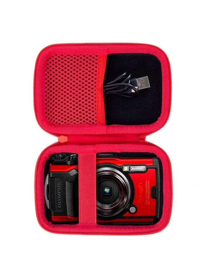 Aenllosi Hard Case Replacement For Olympus Tough Tg6 Waterproof Camera (Red)  - Image 1