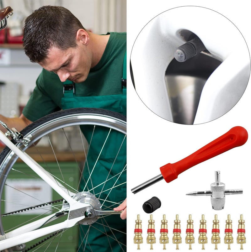 Lanjue Tyre Valve Repair Kit, Schrader Valve Tool Valve Core Remover Tool for Car Bicycle Auto - Image 5