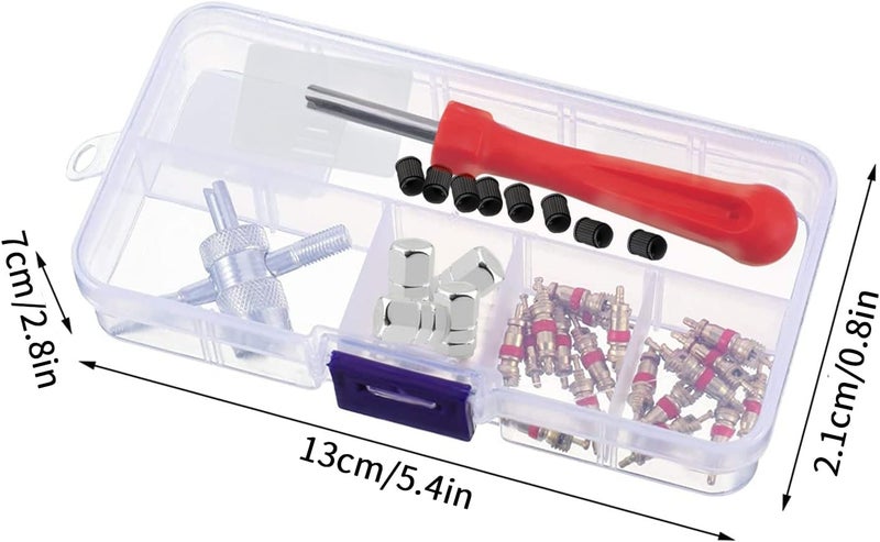 Lanjue Tyre Valve Repair Kit, Schrader Valve Tool Valve Core Remover Tool for Car Bicycle Auto - Image 3