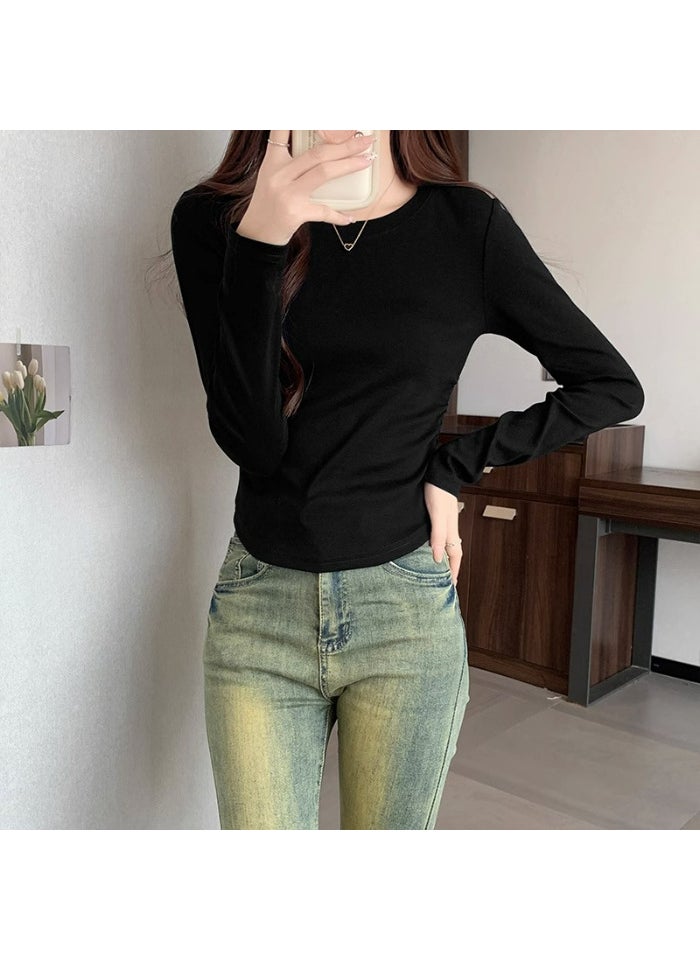 Generic - 2024 Womens Long-Sleeve Layered T-Shirt Black - Image 1