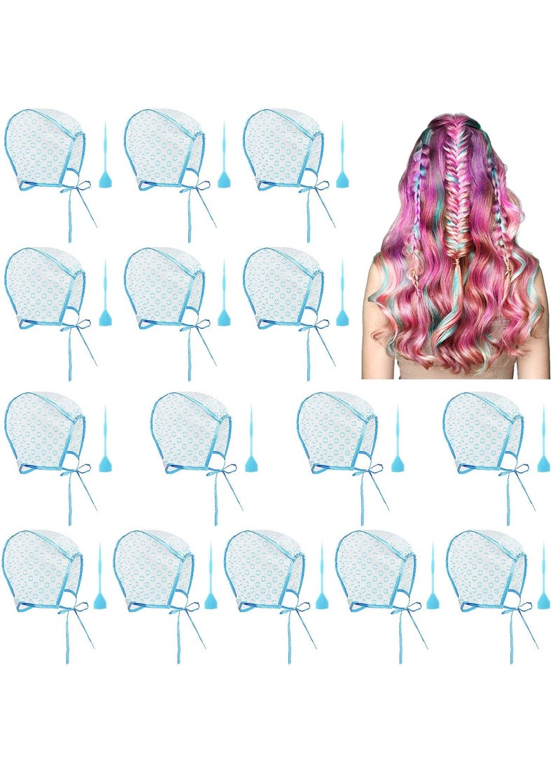SYOSI Disposable Hair Coloring Cap, Professional Hair Coloring Cap with Plastic Hook Needles for Hair Coloring Salon Disposable Hairdressing Dyeing Staining Tools for Women Men (15Pcs) - Image 1