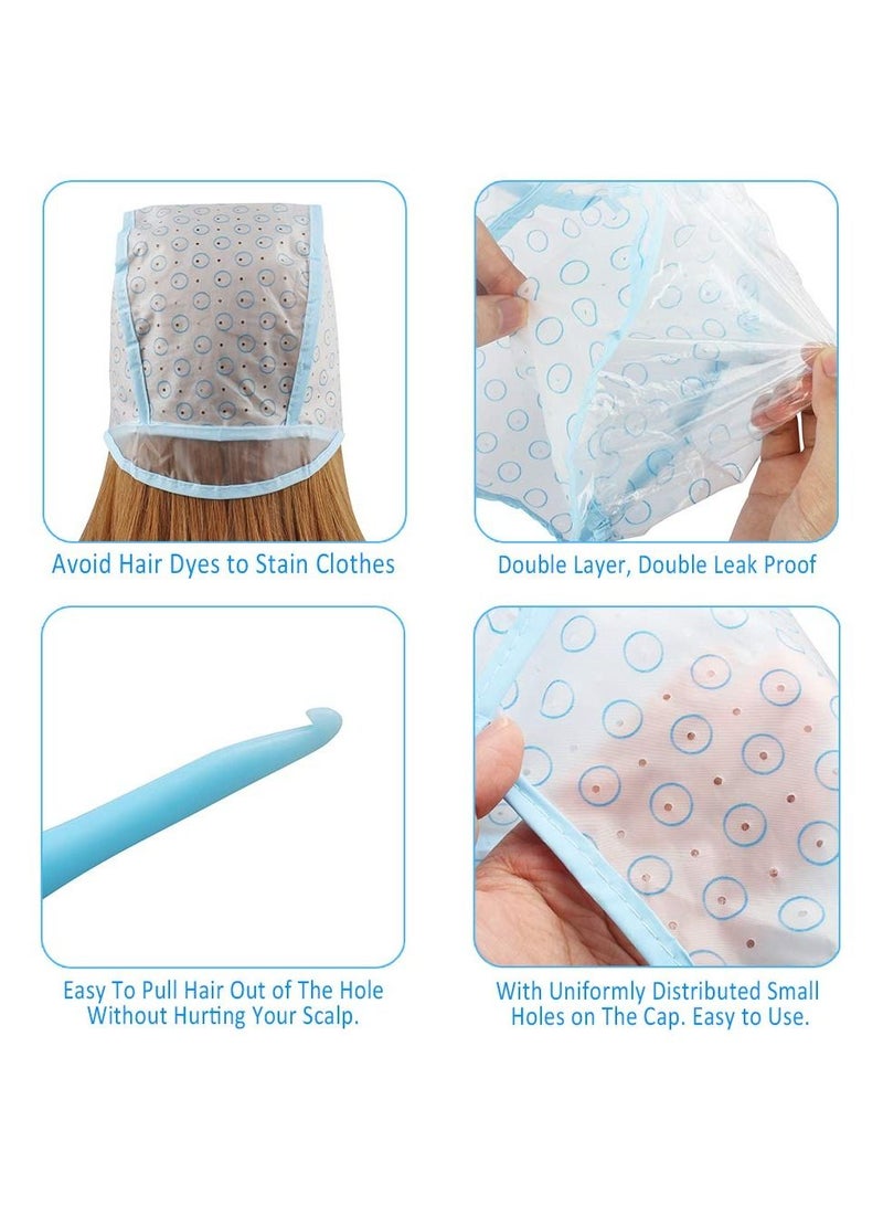 SYOSI Disposable Hair Coloring Cap, Professional Hair Coloring Cap with Plastic Hook Needles for Hair Coloring Salon Disposable Hairdressing Dyeing Staining Tools for Women Men (15Pcs) - Image 4