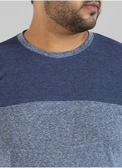Instafab Plus Men's Blue Colourblocked Regular Fit  Casual T-Shirt  - Image 5