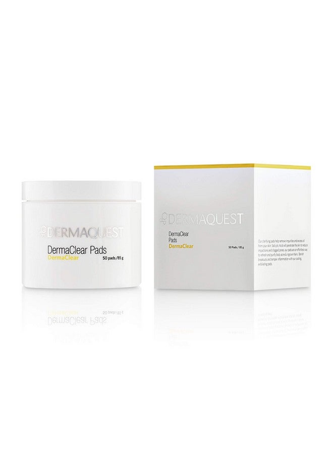 DermaQuest Dermaclear Pads Salicylic Acid Acne Treatment For Adults & Teens Acne Wipes For Face Neck Chest & Back (50 Pads)  - Image 1
