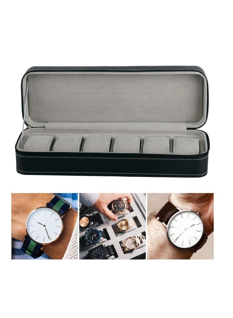 BLOOMING TIME صندوق تخزين الساعات، مصنوع من جلد البولي يوريثان - Image 4