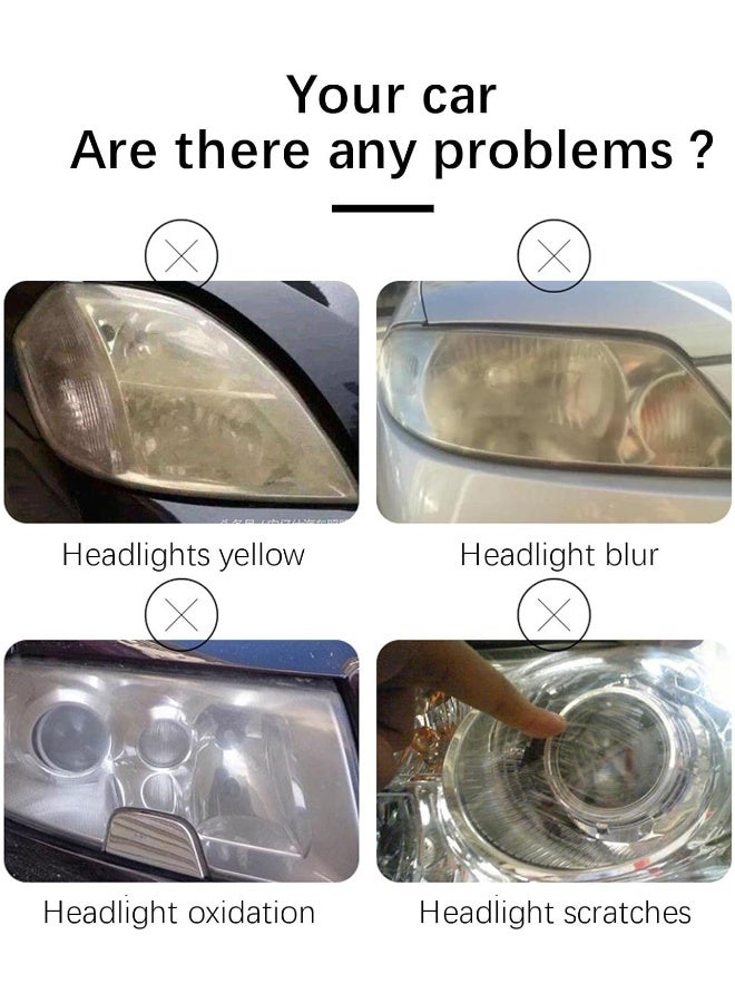 طقم استعادة مصابيح السيارة 2 قطعة، طقم تنظيف وكيل تجديد السيارة، طقم إصلاح مصابيح DIY لإزالة العيون الصفراء، صنفرة، تكرير - Image 5