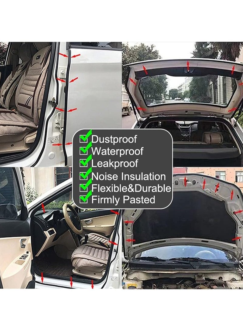 SYOSI Car Door Rubber Seal Strip, Car Weather Stripping, Double Layer 5 Holes Universal Self Adhesive Auto Door Soundproofing Weatherstrip for Car Tailgate Rubber Draft Seal Strip (5M/16.4Ft) - Image 3