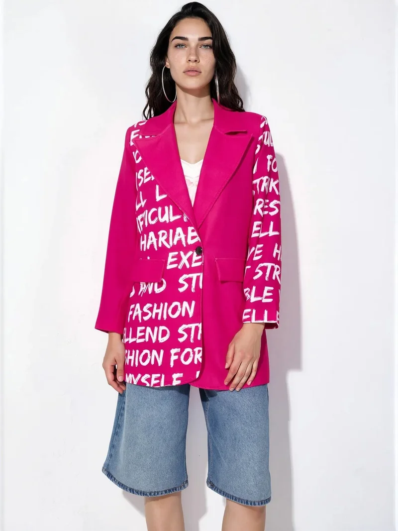 جينيفر Oversized Crepe Blazer Jacket
