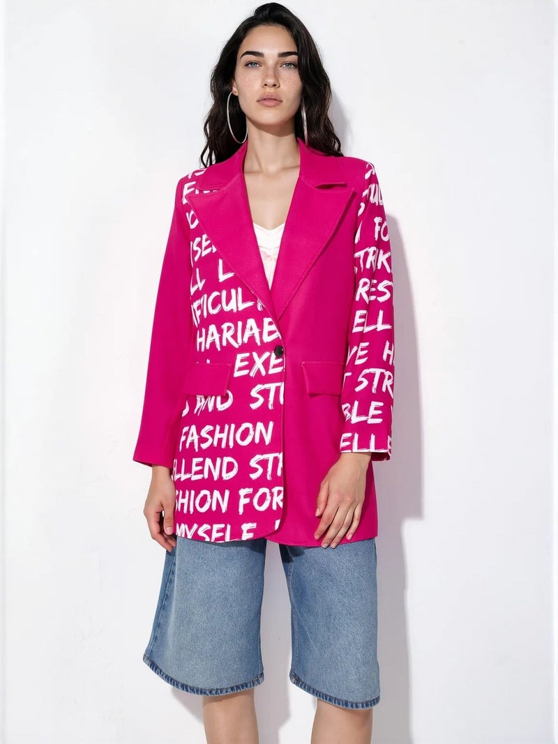 Jennyfer Oversized Crepe Blazer Jacket - Image 1