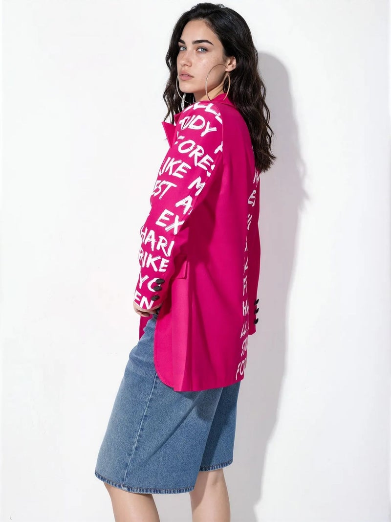 Jennyfer Oversized Crepe Blazer Jacket - Image 3