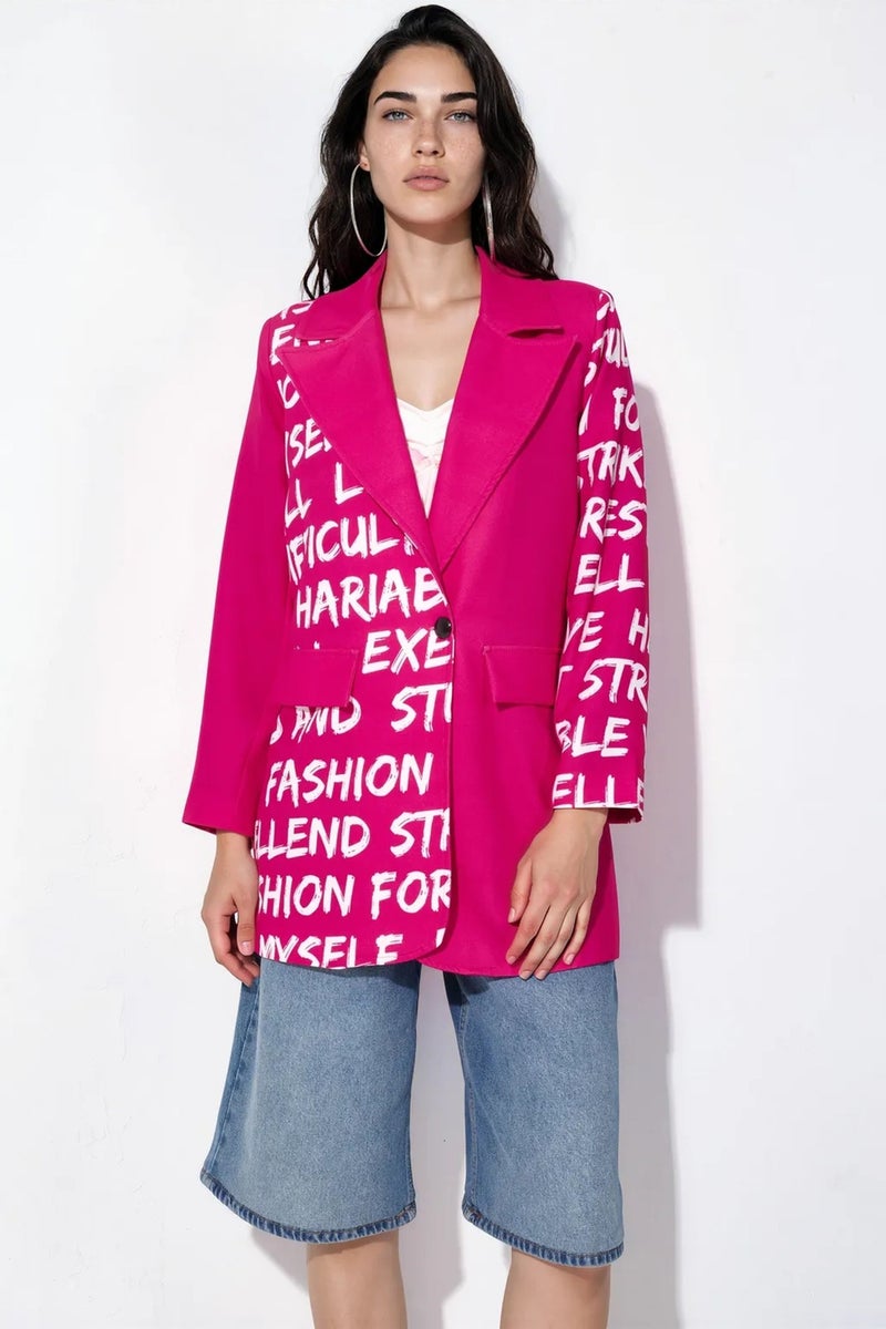 Jennyfer Oversized Crepe Blazer Jacket - Image 1