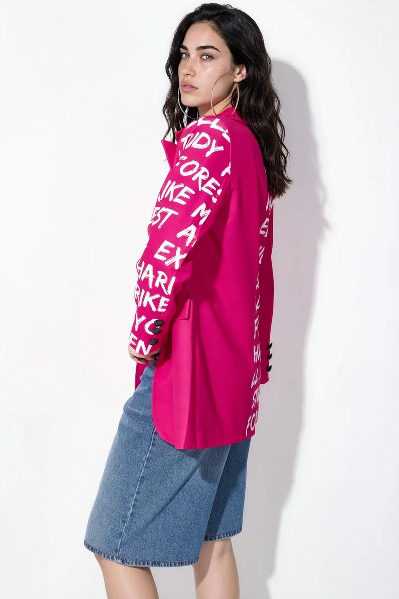 Jennyfer Oversized Crepe Blazer Jacket - Image 3