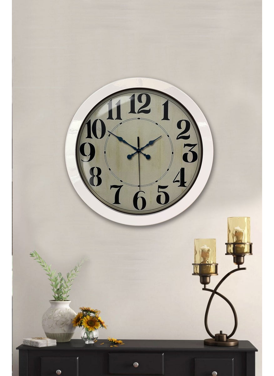 Platin Saat Platinum Clock 36 cm White Metal Retro Wall Clock  - Image 2