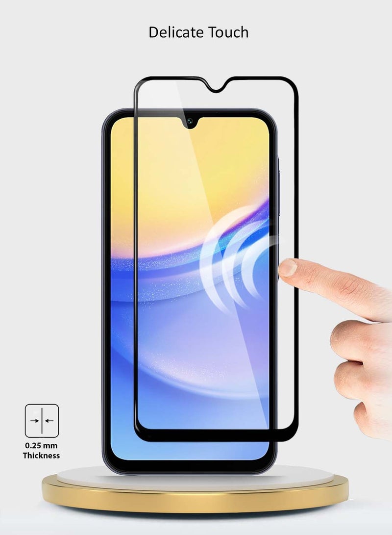 Wtech Samsung Galaxy A16 5G 2024 Premium E2E Series Full Glue Full Cover Tempered Glass Screen Protector - Clear/Black - Image 3