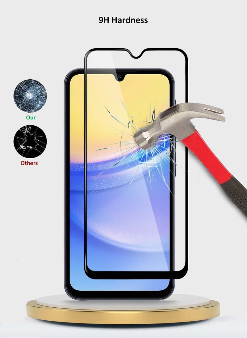 Wtech Samsung Galaxy A16 5G 2024 Premium E2E Series Full Glue Full Cover Tempered Glass Screen Protector - Clear/Black - Image 2