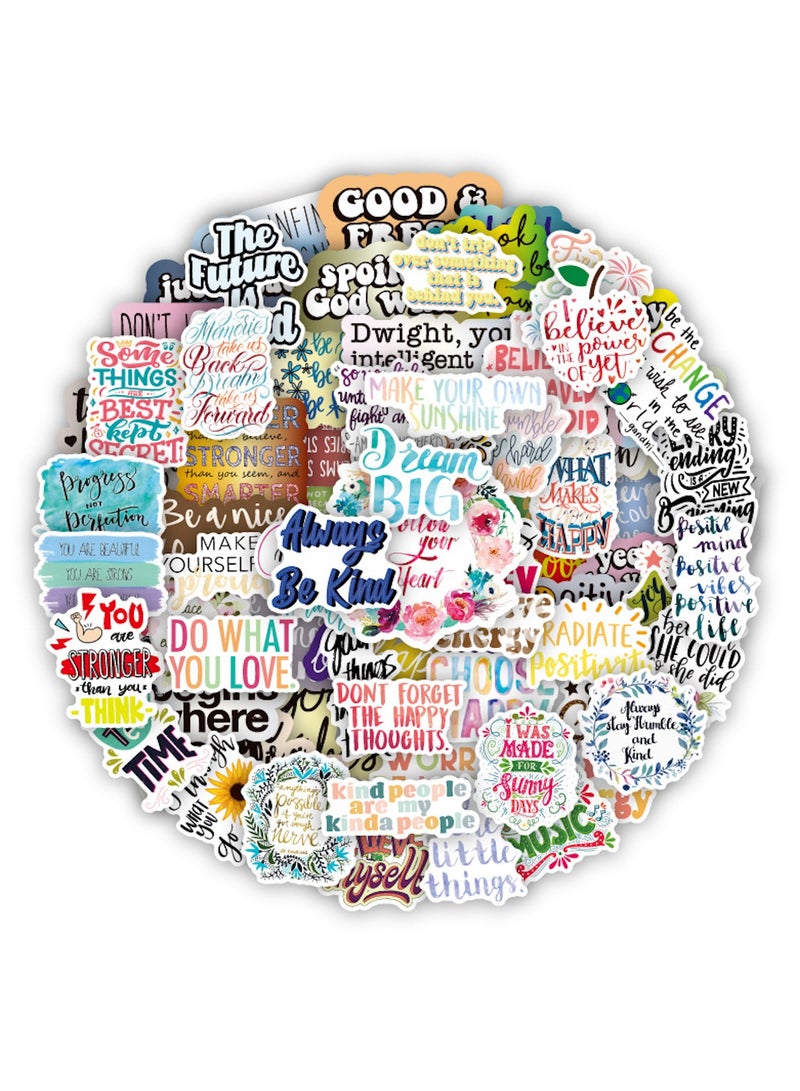 قوس قزح أورينبو 100 قطعة من ملصقات الفينيل التحفيزية التي تشجع على الإيجابية لزجاجات المياه والقوارير وأجهزة الكمبيوتر المحمولة والهواتف للنساء والبالغين والمراهقين والطلاب والمعلمين - Image 3